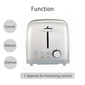 2 Slice Electric Bread Toaster Stainless Steel Toaster 120V 900W