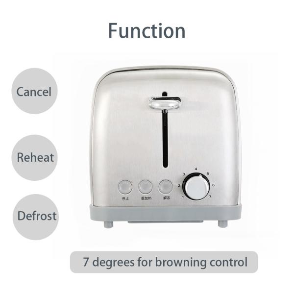 Cheap 2 Slice Electric Bread Toaster Stainless Steel Toaster 120V 900W for sale