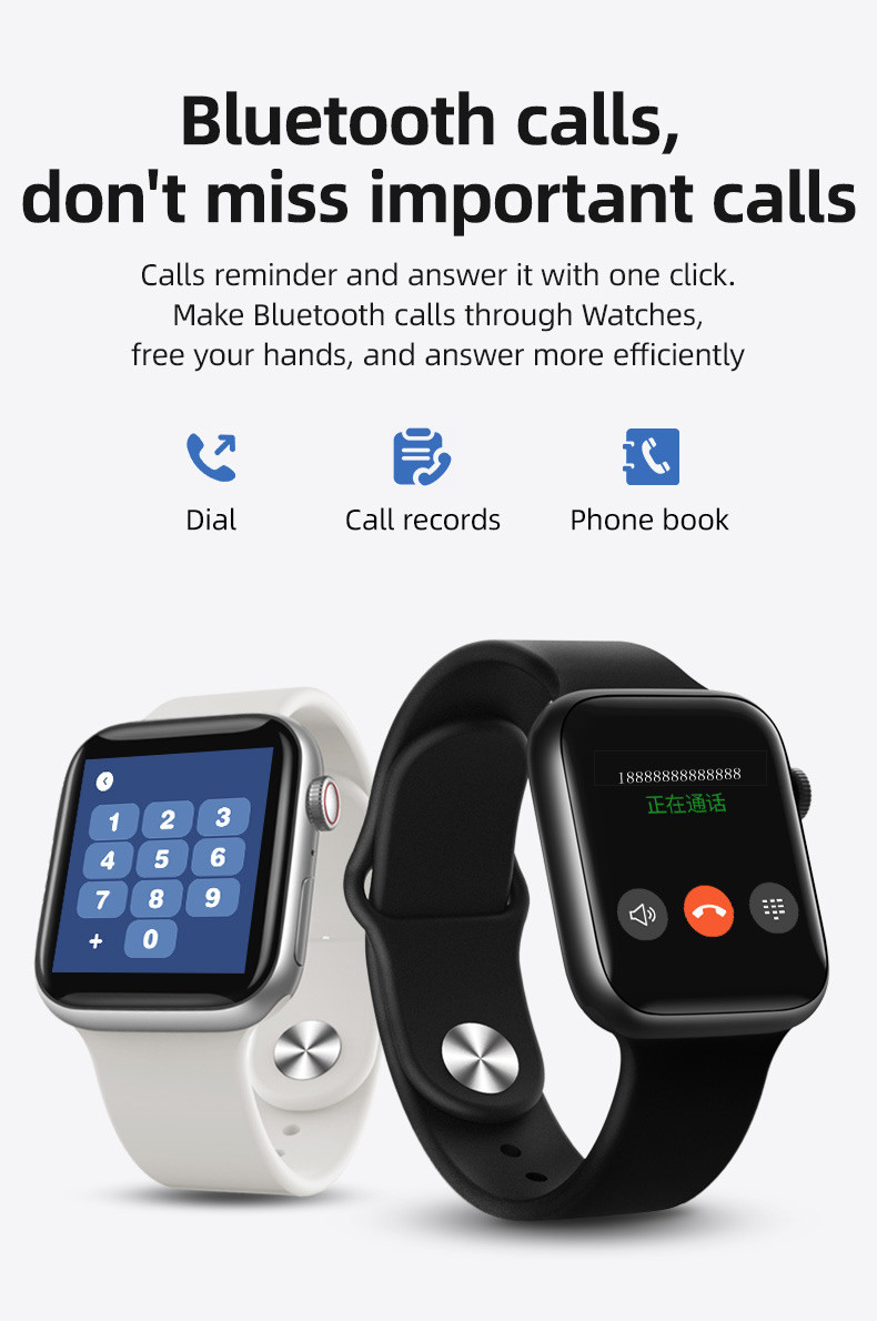 2020 I Watch Series 5 T500 Plus Bluetooth Call Music Player 44MM For Apple IOS Android Phone PK IWO Watch Smart Watch