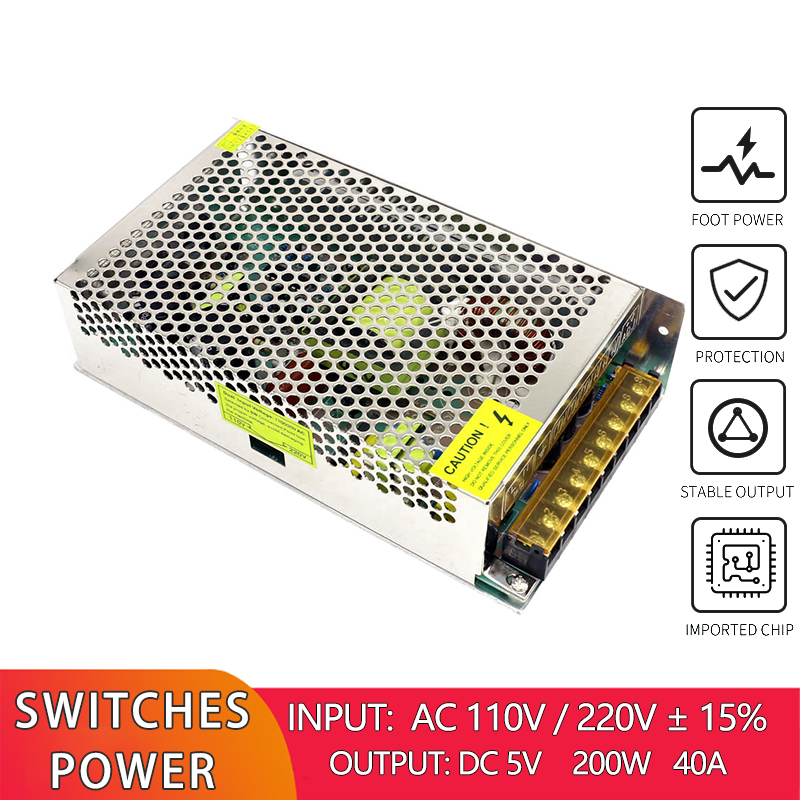 Regulated DC Switch Power Supply AC 100V 240V To DC 5V 40A 200W