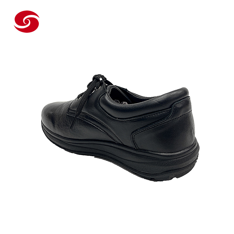 Black Leather PU Workwear Steel Toe Safety Shoes Anti-Smash Boots
