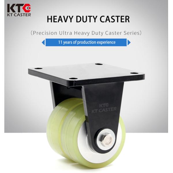 Fixed 1900KG Dual Wheel Swivel Casters 4 Inch Polyurethane Wheels