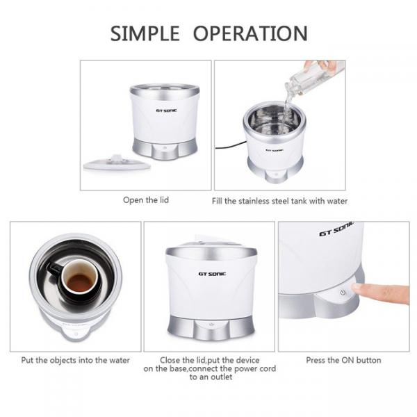 1.4L Tea Cup Ultrasonic Parts Washer Stainless Steel Removable Tank Soak 35W 40kHz