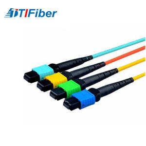 Best MM SM Aqua Yellow MPO Fiber Optic Patch Cord , MM SM Green Blue fiber jumper wholesale