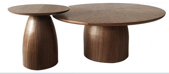 Modern Walnut Wooden Coffee Table Set ,Living Room Center Table Side Table