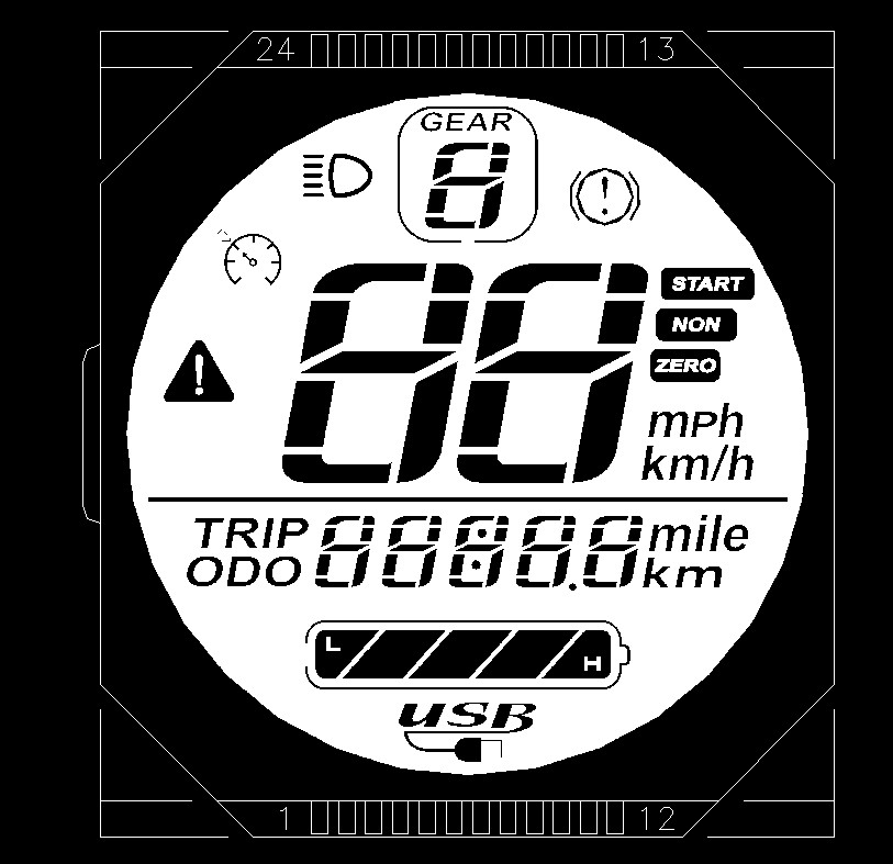7 Segment LCD Display Instrumentation LCD Module FSTN LCD Display