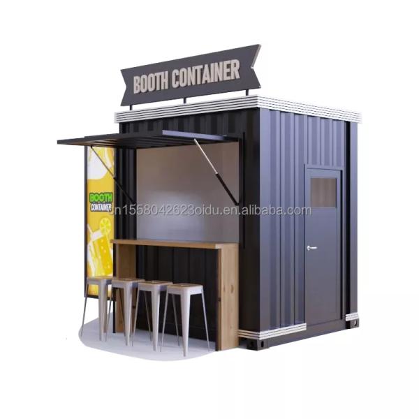 Modern 10 ft 20 ft Prefabricated Steel Shop Container Kiosk Mobile Mini Bar for Outdoor Kitchen and Restaurant Movable Design Shop