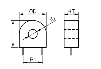 PCB Mount Mini Current Transformer , 2 Pin CT Coil for Energy Meter