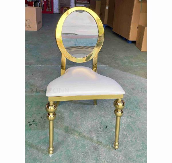 Cheap Acrylic Back event chairs dining chairs SS gold rental furniture for sale