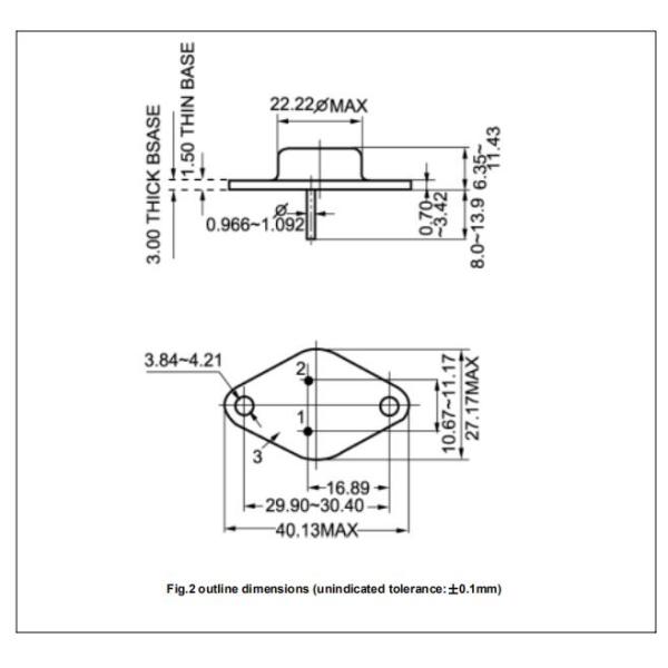 TO-3 15A 200V 150W 2SD665 Silicon NPN Power Transistors
