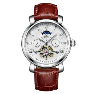 Best Hollow 30M Waterproof Mechanical Watch Genuine Leather Wrist Watch wholesale