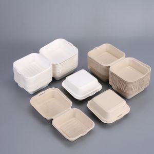 Restaurant Fast Food Takeaway Bento Lunch Square Biodegradable Disposable