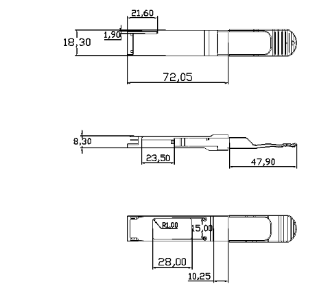 QSFP28 LR4 100G 1310nm LAN WDM LC DOM 10KM Duplex LC Connector QSFP-100G-LR4