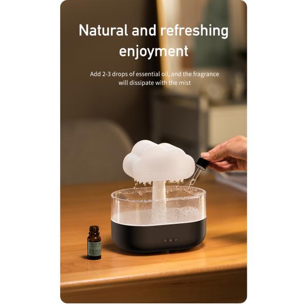 HOMEFISH Rain Drop Aromatherapy Machine With Colorful Gradient Atmosphere Light for Stress Relieving