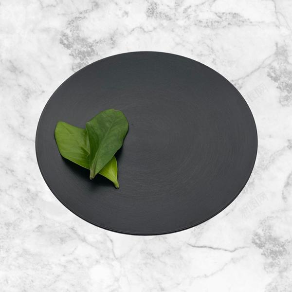 Home Matte Black Melamine Plates Round Dinnerware Plate Set 13''