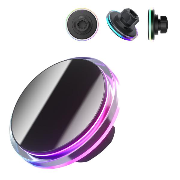 Cheap Crystal Ambient Light Magnetic Car Phone Holder With Strong Magnetic Attraction And One Hand Operation for sale