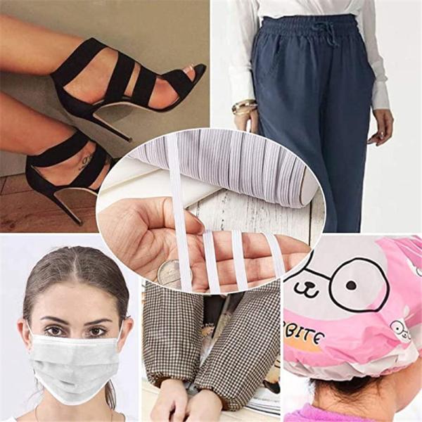 Factory Wholesale White Black Multi Color Knitted Braided Elastic Band Sewing