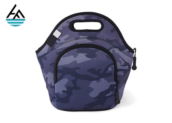 Cheap Custom Small Neoprene Lunch Bag  With Extra Pocket Neoprene Snack Bag for sale