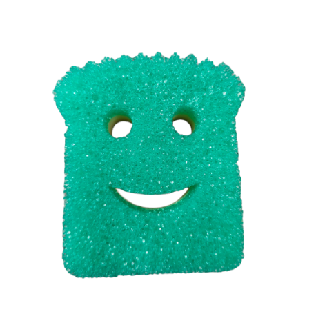Yellow-Green Square Scrub Daddy Sponge With Hardness Changes For Durable Kitchen Cleaning