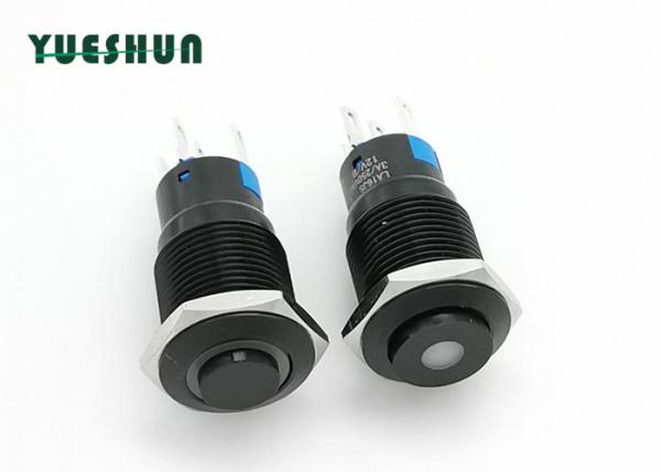 Cheap Illumunated Aluminum Push Button Switch , Latching Push Button Power Switch for sale