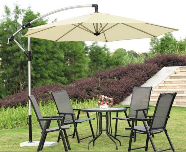 Cheap Large Silver Beach Sunshade Umbrella 270cm 300cm Side Mount Patio Umbrella for sale