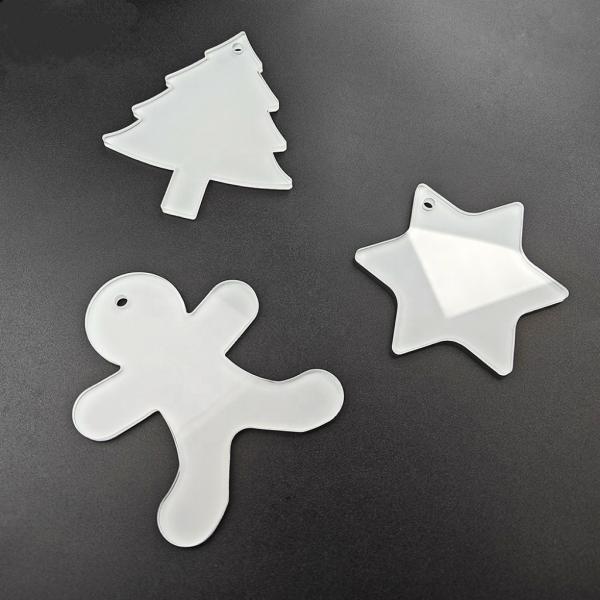 Christmas Gingerbread Man Xmas Tree Hanging Decoration Blanks Glass Sublimation Christmas Ornament