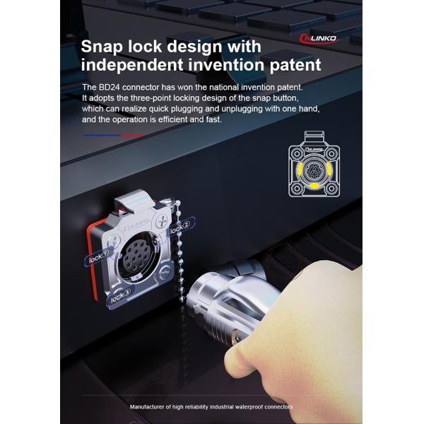 CNLINKO BD20 IP68 Industrial Waterproof Metal 7 Pin Round Male Female Connector