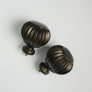 Coffee Color Paint Treatment Resin Curtain Rod Finials