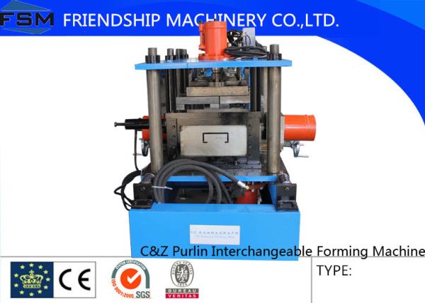 PLC Computer Control C Z Purlin Roll Forming Machine For Large-Scale Constructio