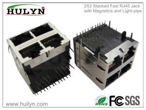 Best 2X2 Stacked RJ45 Jack With 100Base transformer and LEDs wholesale