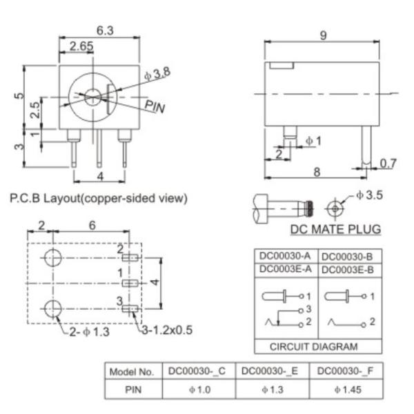 PCB Solder 3 Pin Dc Jack , Laptop Power Dc Jack Smd Contact Resistance 30m Ω