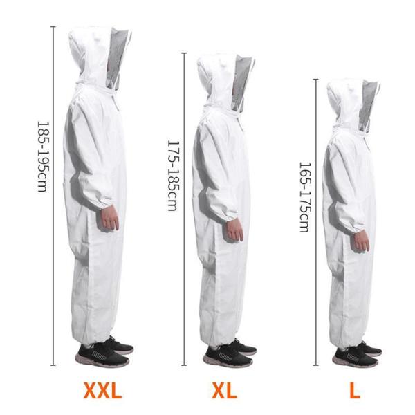 Economical Protective Sting Proof Beekeeping Suit Full Body White Colour