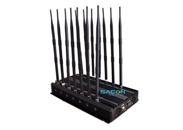 Cheap 14 Bands Cell Phone Disruptor Jammer 4 Cooling Fans With 70m Shield for sale
