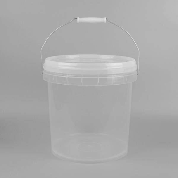 Cheap 1L 5L 10L Transparent Plastic Packaging Bucket Customized With Lid And Handle for sale