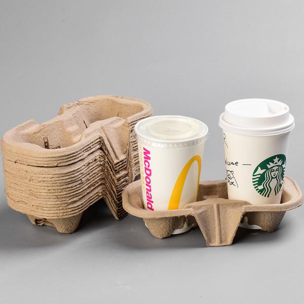 Cheap Lightweight Molded Pulp Packaging Shockproof Coffee Pulp Tray Biodegradable for sale