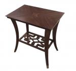 Glass top wood veneer square side table/end table/coffee table for 5-star hotel