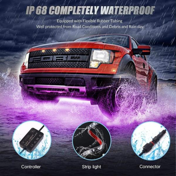 RGBIC Car Underglow digital strip light Multi Color DIY Sound Active Function Music Mode with APP Control Remote Control