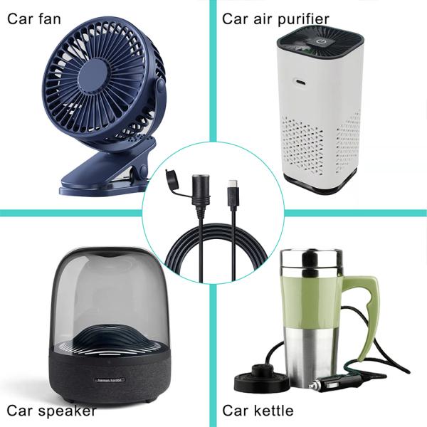 12V 24V USB-C Car Charger with QC3.0 Fast Charge & Safety