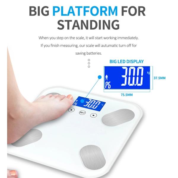 180KG AAA Batteries Powered Electronic Body Fat Analyser Scale
