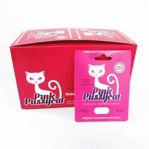 Best Custom printing display paper cards tear notch line boxes Pink Pussycat card box with blister wholesale