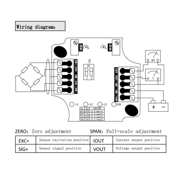 100hz 0.1% Load Cell And Amplifier 4ma Strain Gauge Conditioner