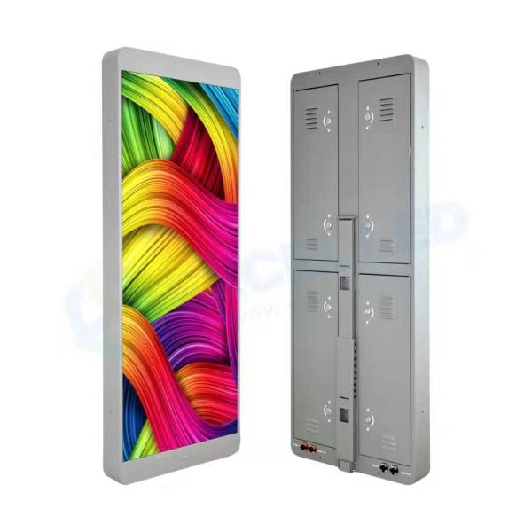 Group Remote Control Lamp Post LED Screen Single / Double Face Advertising