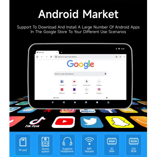 1280*800 Resolution Aux in Function Car Headrest Monitor With HDMI TV for MP5 Player