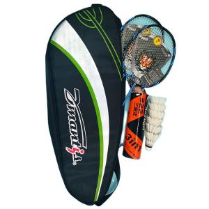 Best Pu Grip Badminton Racket Set Carbon Fibre Badminton Racquets With 6pcs Shuttlecork wholesale