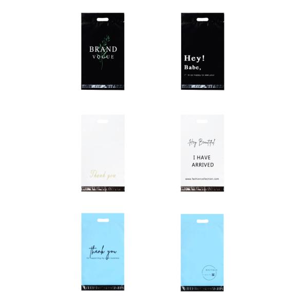 Wholesale Shipping Poly Mailer Plastic Black Packaging Courier Thank You Poly Mailer Bags Custom Mailer Mailing Bags With Handle