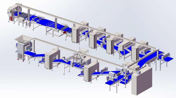 Cheap ZKS850 Pastry laminating line / capacity 1200kg/hr with diverse make up accessories and auto.panning machine for sale