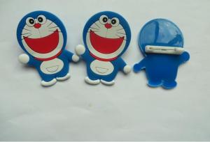 Best 2D/3D Cute Doraemon Shape Rubber PVC Label Pins Badges With Safety Clip For School Backpack Decoration wholesale