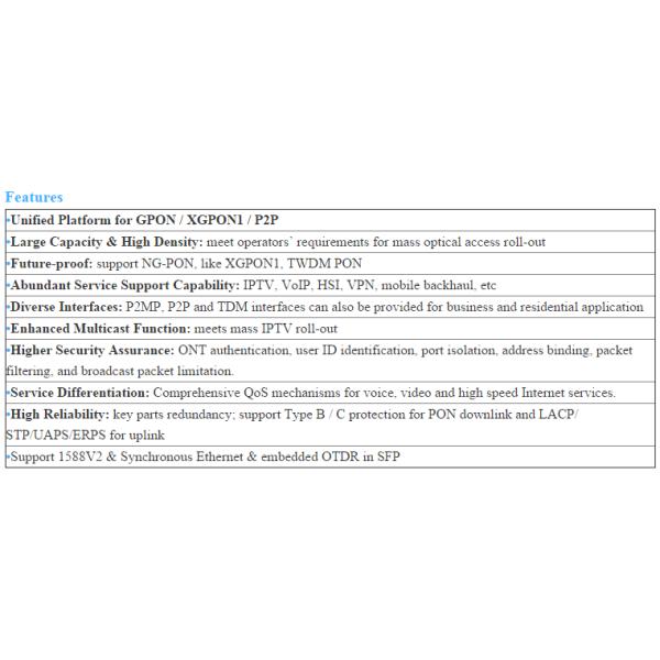 GEPON OLT Device ZXA10 C300 optical terminal with GE FE FXS VoIP DSLAM
