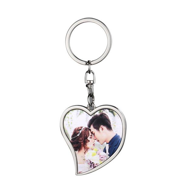 Promotional Blank Metal Keychain Double Sided Sublimation Heart Keychain Custom Keychains For Business