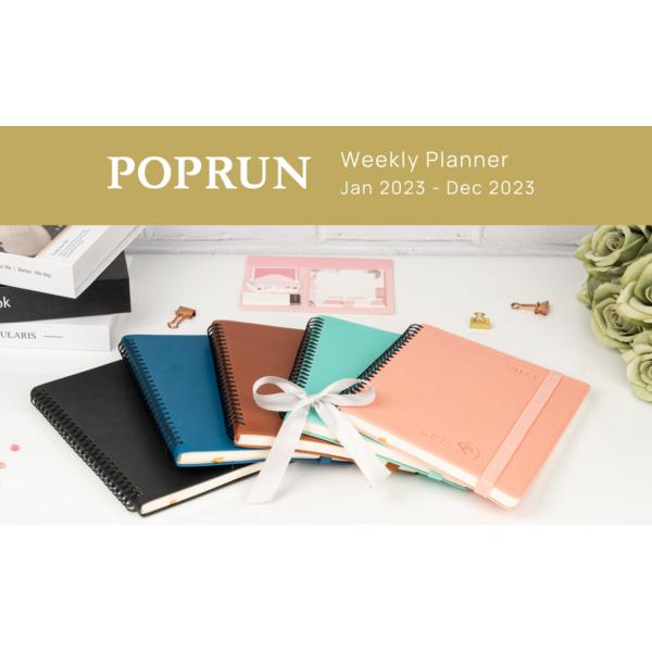 ECO Friendly Poprun 2023 Custom Planner Large Size Vegan Leather